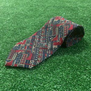 The Metropolitan Museum of Art Geometric Print Silk Art to Wear Y2K Neck Tie